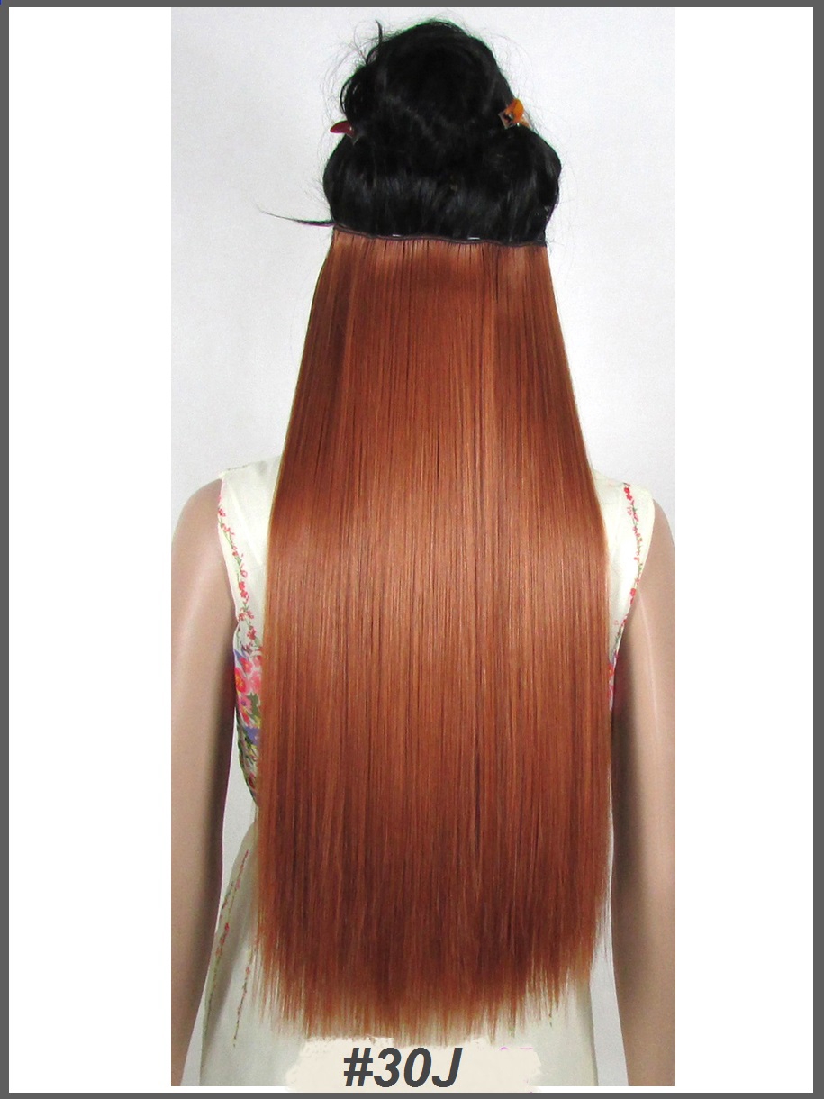 CLIP IN Hair Extension Straight Hair 60 Cm 24 120g AUBURN COPPE